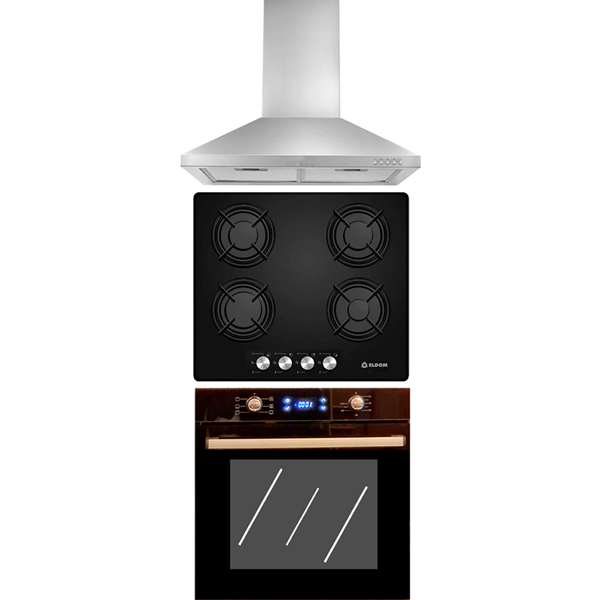 Imagen de Combo Horno Eléctrico digital Turbina Anafe cristal campana Negra