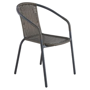 Imagen de Silla Ratan 1020420 SOD CAFÉ NEGRO apoyabrazos