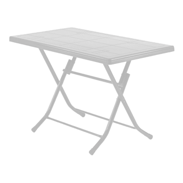 Imagen de Mesa plástico 118 x 68 cms blanco patas metal plegable 2 bultos