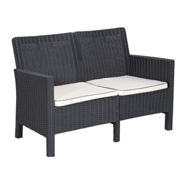 Imagen de Sofá NOVA exterior resina simil ratan 2 asientos 2 almohadones