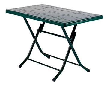 Imagen de Mesa plástico 118 x 68 cms VERDE patas metal plegable 2 bultos