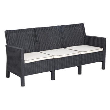 Imagen de Juego De Jardín 3 Piezas 3+1+1 Resina Simil Rattan Almohadon