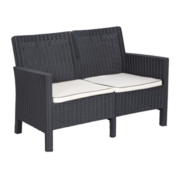 Imagen de Juego De Jardín 3 Piezas 2+1+1 Resina Simil Rattan Almohadon