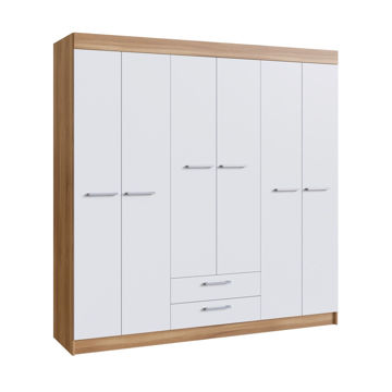 Imagen de Ropero artecas 6 puertas 2 cajones 480-60-4 beige blanco 3 bultos