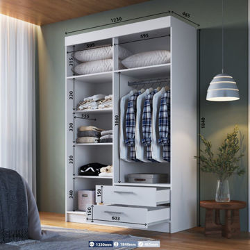 Imagen de Ropero arteca 4 puertas 2 cajones 470-4 BLANCO