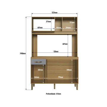 Imagen de Mueble kit cocina Decibal 4p 1 cajon GRIS MARRON CO1202 1 caja