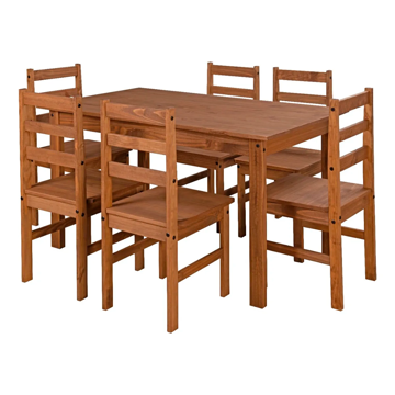 Imagen de Juego comedor 6 SEIS SILLAS 2 cajas ACAPULCO MARRON CERA OSCURO